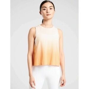 Athleta Mineral Wash Crop Tank Top Size XL Ombre Yoga Athleisure Workout‎ Sporty